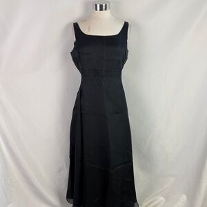 Ralph Lauren Black Silk Chiffon A Line Dress